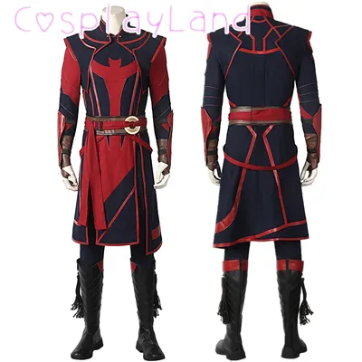 Neuester Film Doctor 2 in Multiverse of Madness Stephen Cosplay Kostüm Schwarz Rote Jacke Herrenanzug Defender Strange Kostüm Image