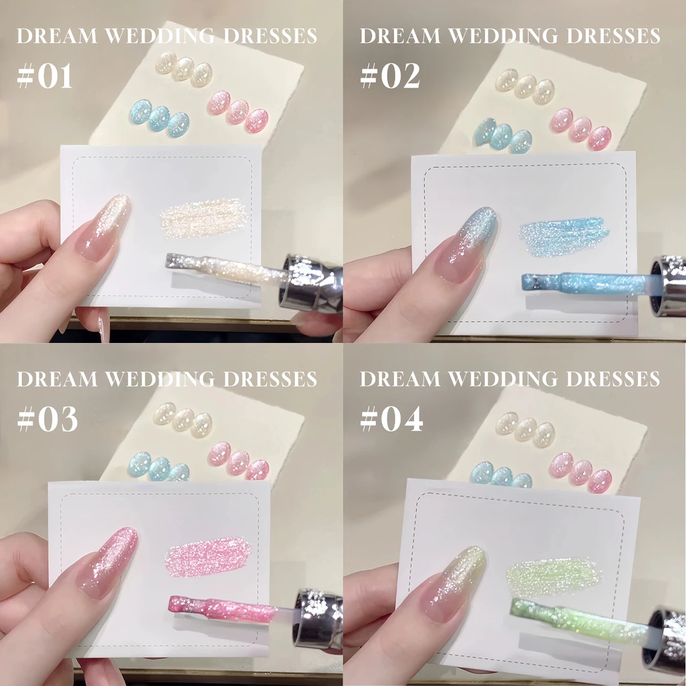 MIANEL 12ML Frühlings-Traum Hochzeitskleid Feiner Glitzer-Gel-Nagellack Beliebter Aufhellender Glitzer Zerkleinerte Diamanten-Nägel 1-9 Stück Image