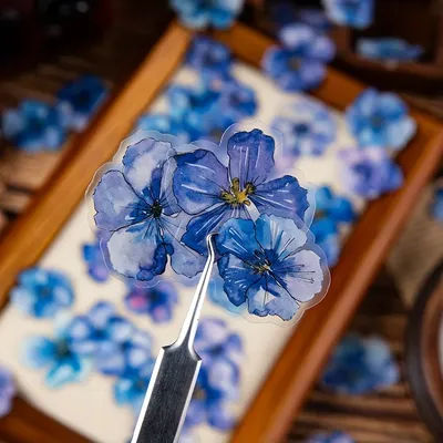 3 Stück, Aquarell-Blumenaufkleber, PET-Material, leicht zu reißen und zu kleben, geeignet zum Image