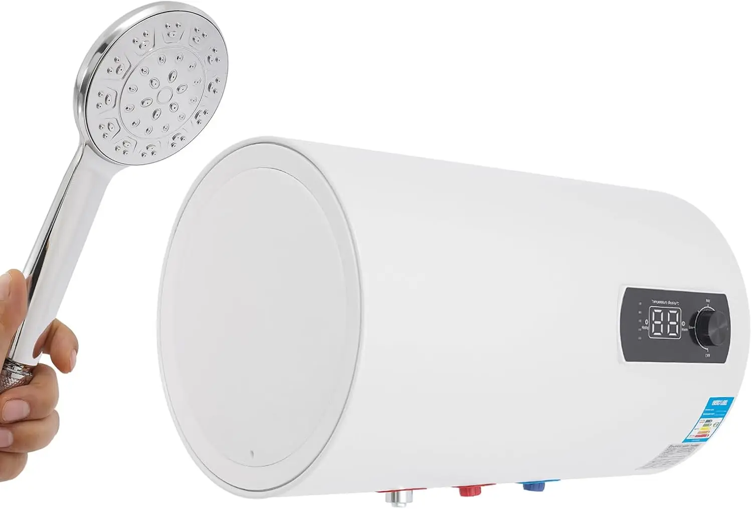 Elektrischer Warmwasserbereiter, 2000 W, elektrischer Warmwasserbereiter für Küchen/Toiletten, Wandbehang, Wasserkocher mit Handbrause Image
