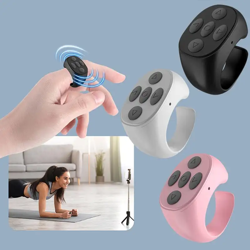 Drahtlose Bluetooth Selfie Lazy Brush Kurze Video Life Neuartige Fernbedienung Ring Handy Bluetooth Controller Ring Image