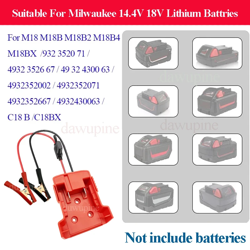 Für Milwaukee 18V Lithium-Batterie Für M18 Zünder Starthilfe Auto Booster Kabel Sicherung DIY Konverter Notstrom Kit Image
