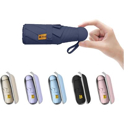 Travel Mini Sun Umbrella for Purse With Case Small Compact UV Sun Protection Sun Lightweight Tiny Pocket Umbrella for Women Kids and Men