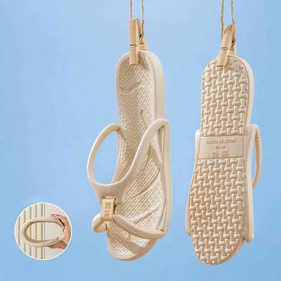 Couple Travel Portable Bathroom Slippers Lightweight EVA Anti-Slip Slippers Comfortable Soft Sole Foldable Slippers Men's Women's Slippers for Flat Feet