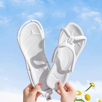 Couple Travel Portable Bathroom Slippers Lightweight EVA Anti-Slip Slippers Comfortable Soft Sole Foldable Slippers Men's Women's Slippers for Flat Feet