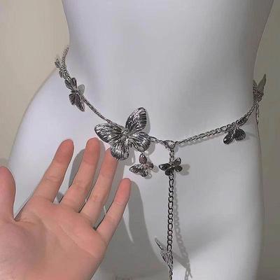 Waist Chain Vintage Fashion Women's Body Jewelry For Daily Holiday Retro Alloy Butterfly Silver White Yellow 1 PC