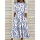 Women's Midi Dress T Shirt Dress Tee Dress A Line Dress Summer Dress Vacation Casual Beach Date Summer Dress Regular Fit Floral Graphic Short Sleeve Crew Neck White Pink Blue Sky Blue Summer