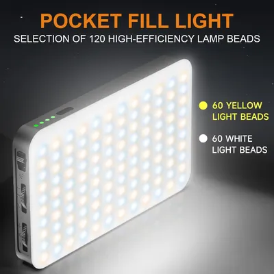 Portable Selfie Light Phone Fill Light 3000mAh Rechargeable Video Photography Light 120 LED