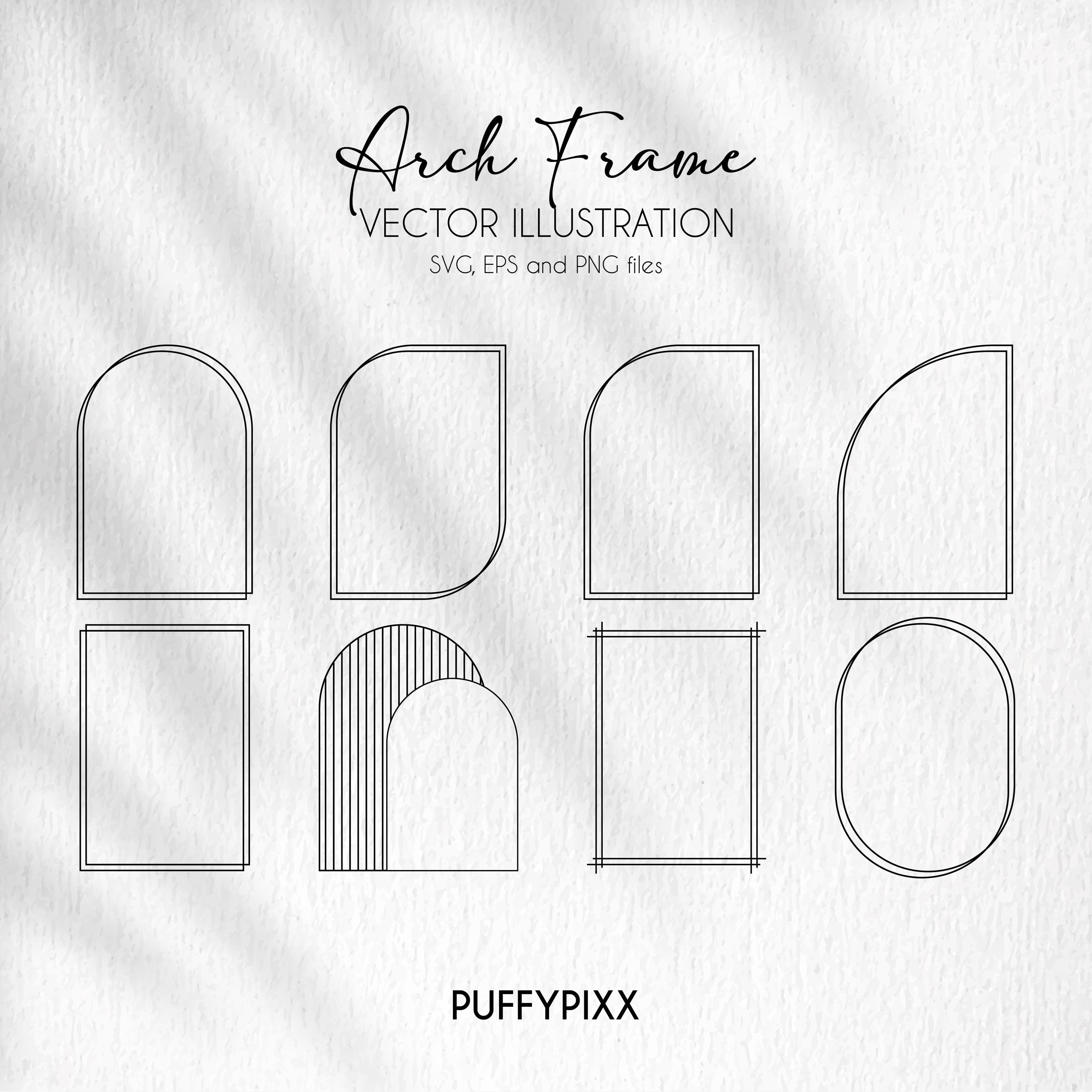 Cornice SVG ad arco, bundle svg ad arco, modello invito matrimonio ad arco, forma ad arco svg, png ad arco, segno ad arco svg, file di taglio ad arco,