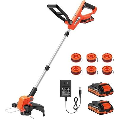 2 in 1 Trimmer and Edger with Auto Line Feed, 2 X 2.0Ah Batteries/1 X Fast Charger