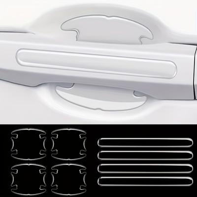 TEMU 8pcs Car Door Bowl Handle Stickers - Protective Car Door Handle Covers - Decorative Car Accessories - Made Of Pu Material Image