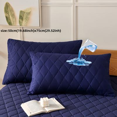 TEMU 2pcs High Quality Pillowcases - Diamond Lattice Design, Soft Comfortable Machine Washable Bedding, 6 Colors (/grey/blue/dark Brown/navy) Image
