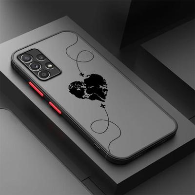 TEMU Planes World Map Travel Heart Phone Case For Galaxy A55 A25 A35 A15 A54 A34 A14 A24 A53 A33 A23 A13 A52 A32 A22 A12 A51 A71 A72 A73 Silicone Cover Protective High-quality Matte Frosted Image