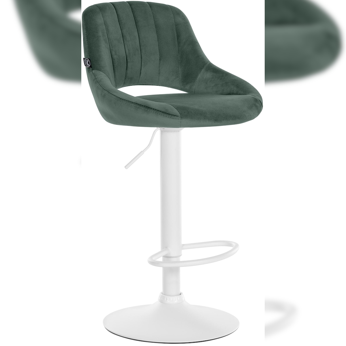 CLP Barhocker Milet Samt grün/weiß Image