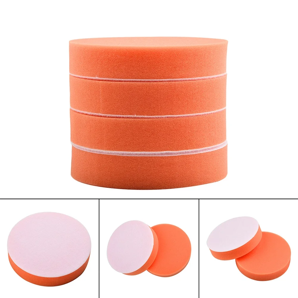 4pcs 125mm 5inch Car Polishing Buffing Pad Flat Sponge Polisher Buffer Pads Car Polisher Beauty Waxing Polishing Pad Tools