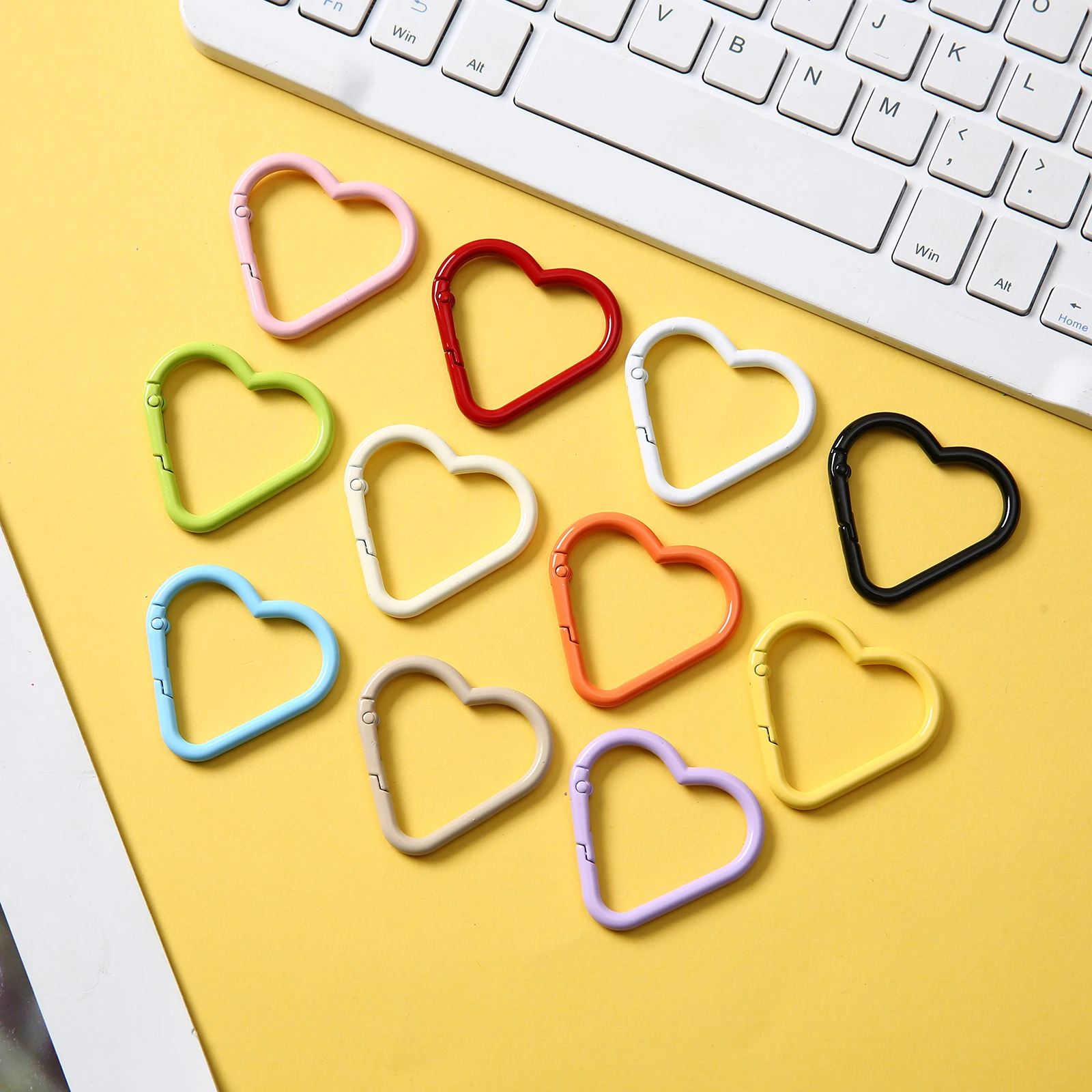 1/5/10/20 stücke Herz Form Metall O Ring Schnallen Aluminium Karabiner Schlüsselbund Clip Schlüsselring Haken Wasser Flasche hängen Outdoor Camping Image