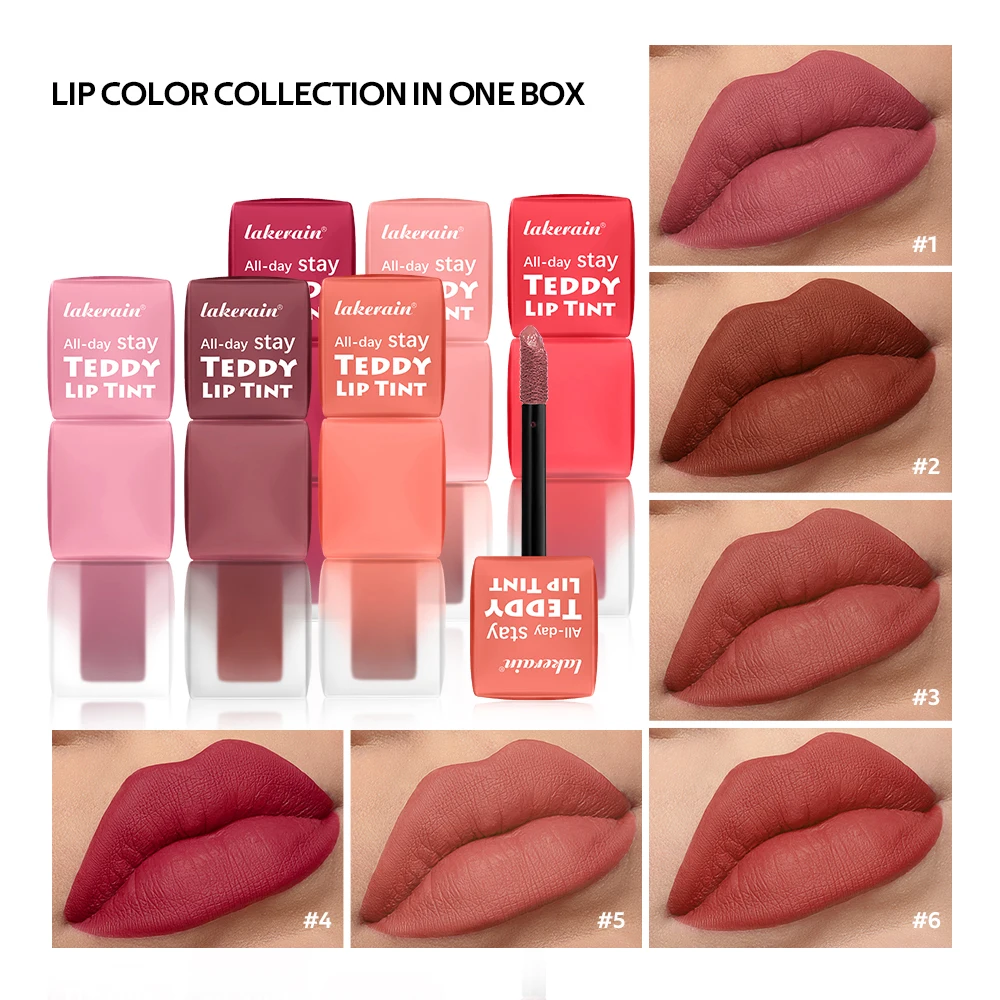 Teddy Tint Lip Color Tear Lipgloss Super Stay Langlebige Färbung 12H Matte Textur Wasserdichter Lip Stain Lippenstift Kosmetik Image