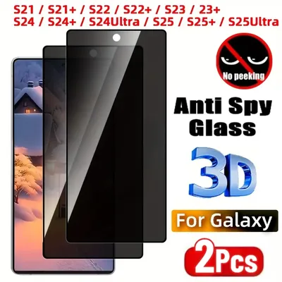 2Pcs Anti-Spy Gehärtetem Glas Für Samsung S25 S24 Ultra S22 S23 S21 Plus Screen Protectors Für Samsung S25 rand S24 S21 S23 FE