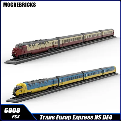 Stadt Eisenbahnen Trans Europ Express NS DE4 / SBB RAm Diesel-elektrische Trainsets MOC Bausteine Image
