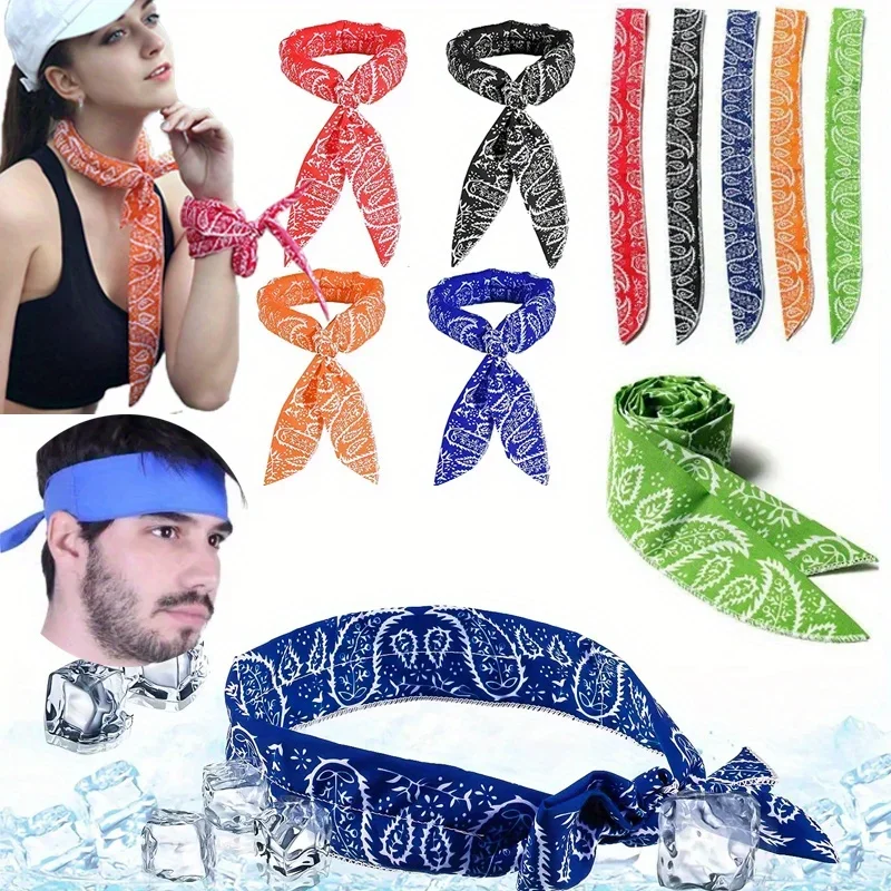 Sommer Eis Kühlung Schal Neck Wrap Stirnband Kühlung Bandana Schal Outdoor Sport Stirnband Handtuch Armband Sonnenschutz Schal Image