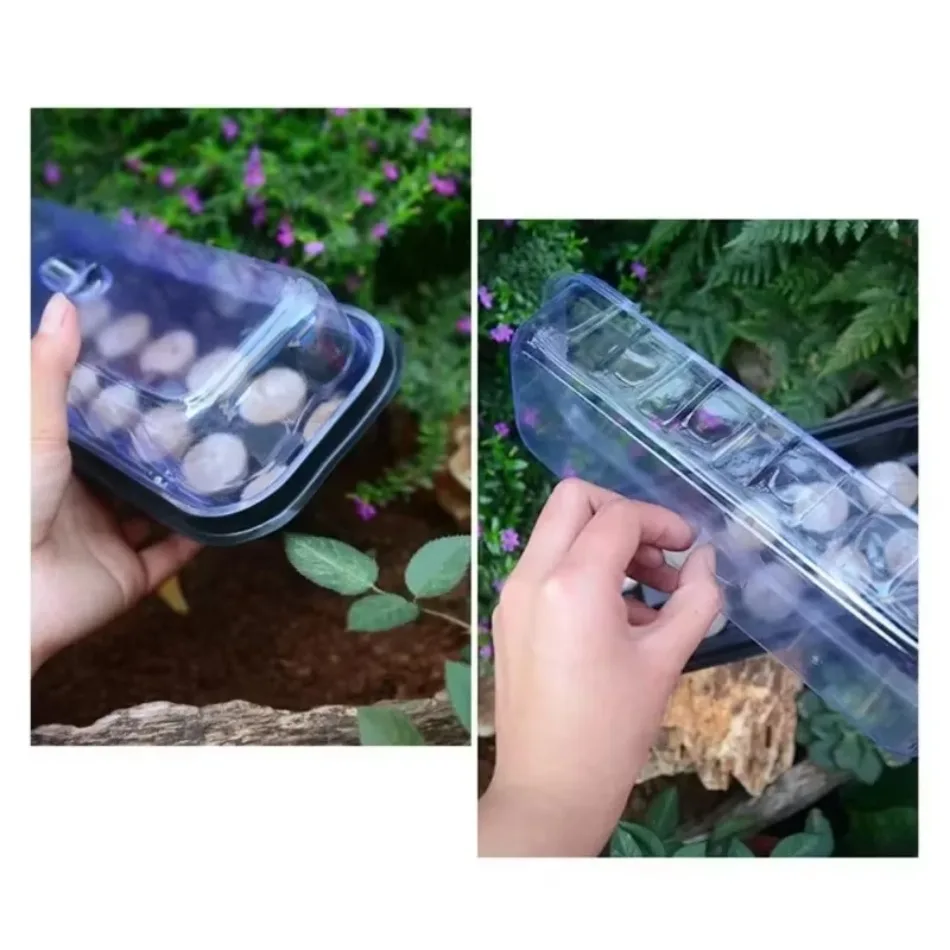 Drei-in-eins-transparentes Aussaat- und Setzlingstablett mit 12-Nährstoff-Setzling-Bodenblöcken, Aussaatbox für Anfänger, Gartenbau Image