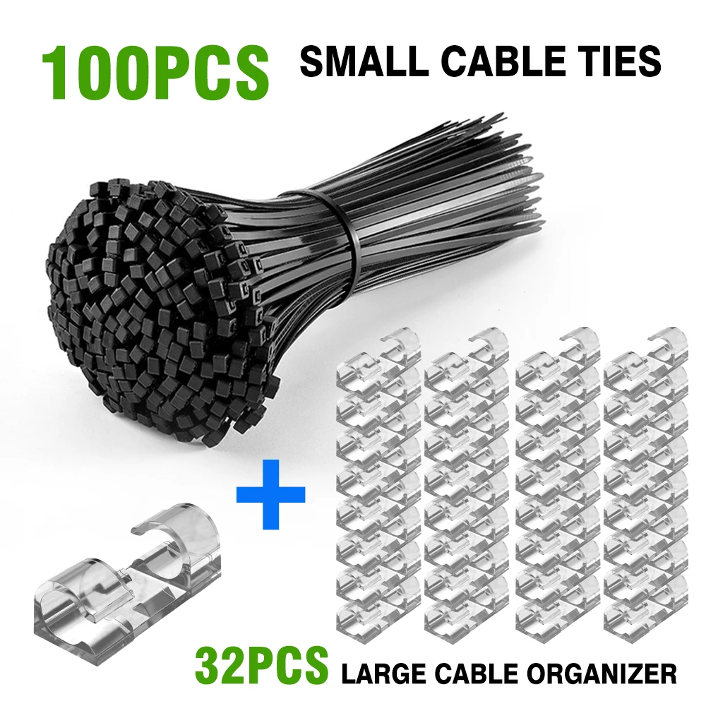 100 Stück 3,6 mm x 15 cm (5,9 Zoll) Nylon-Kabelbinder, 6 Farben selbstsichernde Kabelbinder für Heim-/Server-/Gartendrahtbänder Image