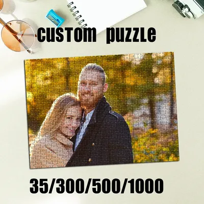Personalized Custom Photo Puzzle Customize Two Couples DIY Teens Adults Wooden Box Jigsaw Toys For