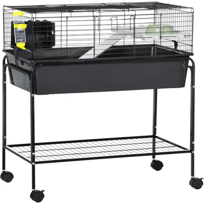 Two-Story Small Animal Cage Removable from Stand, Guinea Pig Cage, Hedgehog Cage, Chinchilla Cage,