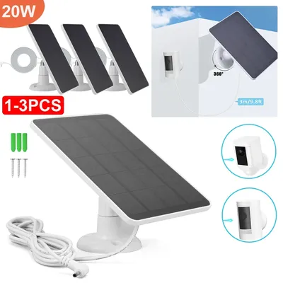 20W Solar Panel for Ring Spotlight Camera/Ring Stick Up Camera 360 Rotating Outdoor Solar Panel with