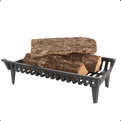 24 inch Fireplace Grate Heavy Duty, Cast Iron Fire Grate - 24" W x 15" D x 7" H