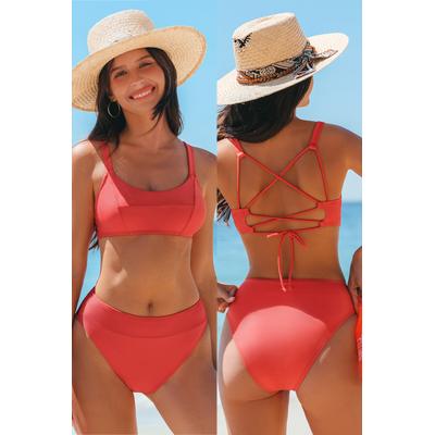 Cherry Bomb Red High Waisted Bikini Set