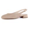Slingpumps GABOR "RHODOS", Damen, Gr. 40, beige (sand), Ziegenveloursleder, unifarben, elegant, Schuhe, Blockabsatz, Businessschuh, verstellbares Riemchen, Weite G (=weit)