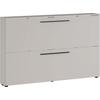 Schuhschrank GERMANIA "GW-Utah Schuhschrank in 2 Breiten, mit 2 oder 3 Klappen", grau (kaschmir), B:140cm H:85cm T:19cm, Spanplatte, Schränke, stehend und hängend montierbar