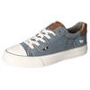Sneaker MUSTANG SHOES, Damen, Gr. 40, blau (graublau), Textil, Lederimitat, sportlich, Schuhe, Freizeitschuh, Halbschuh, Schnürschuh, mit Gummikappe