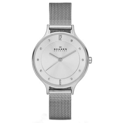 Quarzuhr SKAGEN "ANITA LILLE", silber (silberfarben), Armbanduhren, Damen, Armbanduhr, Damenuhr, Glassteine, Edelstahlarmband Image