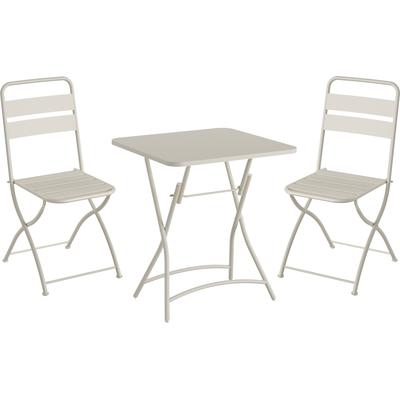 Balkonset ESSENTIALS "Breeze Bistro Set", beige, B:60cm H:87,5cm T:54cm, Stahl, Sitzmöbel-Sets, in verschiedenen Farben erhältlich