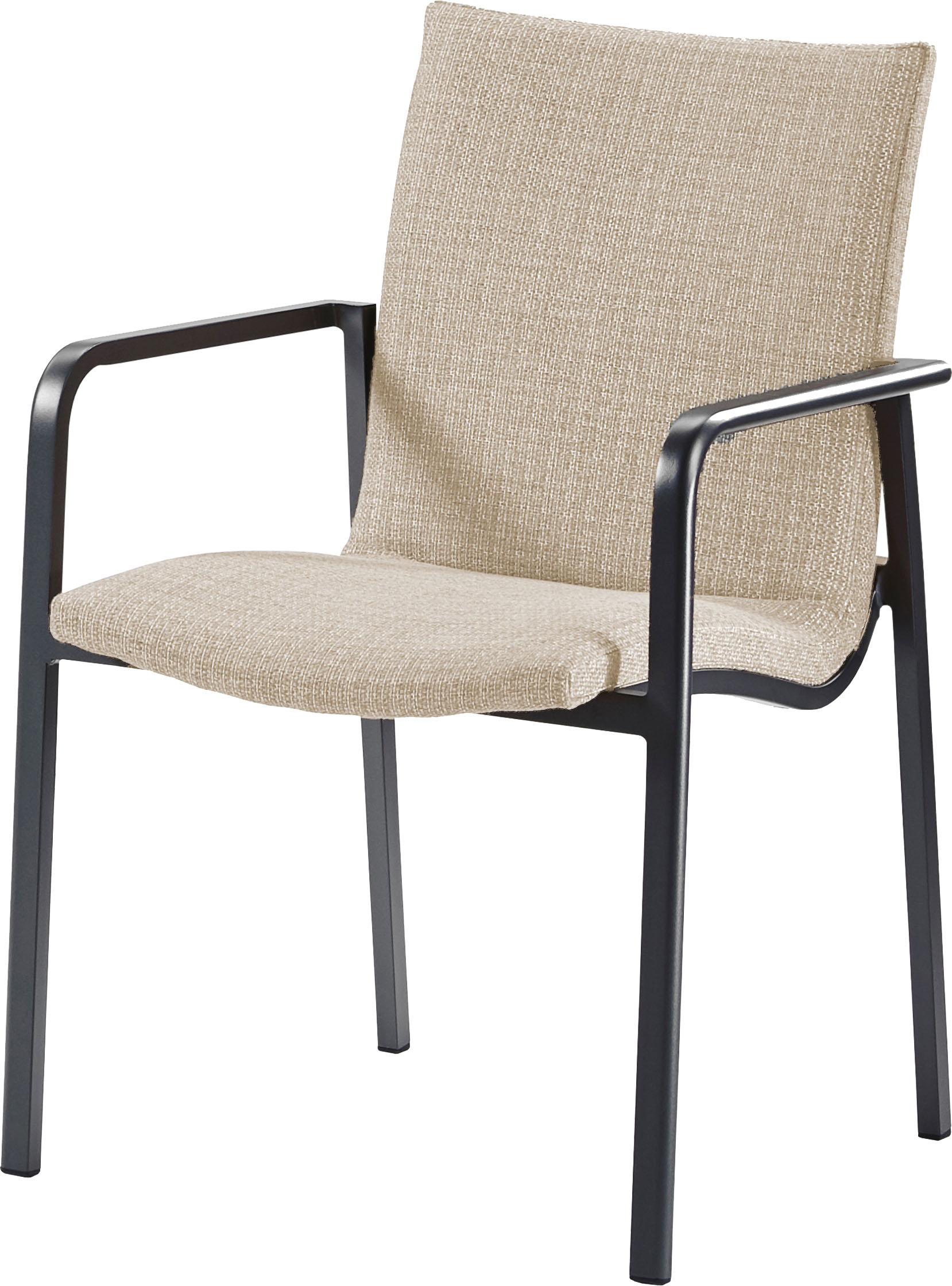 Gartenstuhl BEST "Positano", grau (anthrazit – beige), B:57cm H:86cm T:63cm, Aluminium, Stühle, Dining Sessel