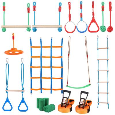 Ninja Warrior Obstacle Course for Kids Backyard Toys Training Equipment Set