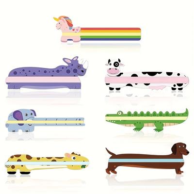 TEMU 7pcs Guided Reading Strips, Animal Highlight Bookmarks Help With Reduce Visual Stress - Reading Tracking Rulers For Students, Teachers, And Dyslexics People Image