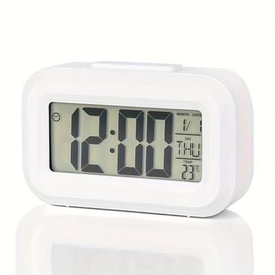 TEMU 1pc Alarm Clock Clock With Luminous Temperature Calendar Timer (battery Not Included) Image