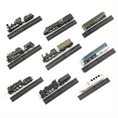 TEMU 9 Mini Train Models Rail Collection Decoration, Customizable Layout|vintage Train Replicas|plastic Construction Image