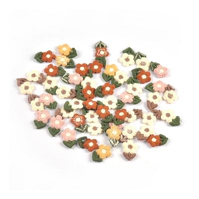 TEMU 20pcs 1.4*2.2cm Multicolor Flower Lace Fabric Patches Without Backing Diy Craft Supplies Suitable For Bags, Clothing, Hair Clips, And Sewing Accessories Image