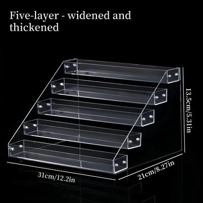 TEMU Transparent Ladder-shaped Small Display Shelf For Organizing And Showcasing Figurines, Multifunctional Storage Rack. Image