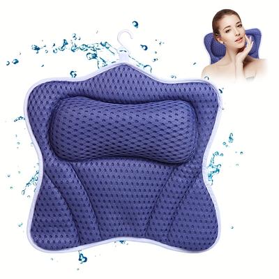 TEMU 1pc Gift Bathtub Pillow, With Hooks And 6 Non-slip Suction Cups, Spa-grade Bath Accessories, For Who Love To , Quick Drying, Image