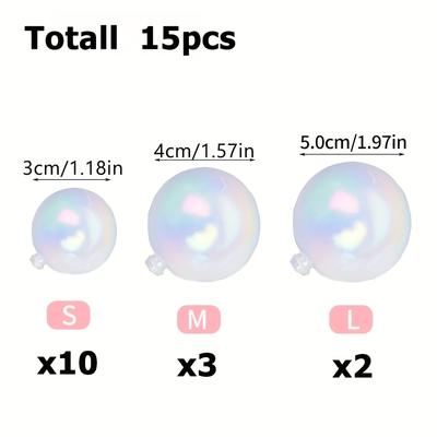 TEMU 15pcs Of Colorful Cake Decoration Balls, 3 Sizes, Baking Diy Helper, Birthday, Wedding And Other Party Cake Decoration Essential Sets! Image