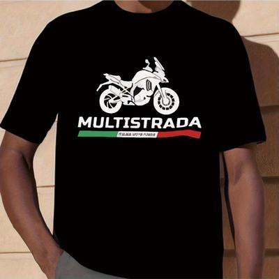 TEMU Stylish Multistarda T-shirt, Short Sleeve Motorcycle T-shirt For Lovers, Bike Racing Outfit For Image
