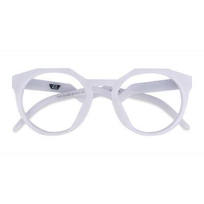 Unisex s geometric White Plastic Prescription eyeglasses - Eyebuydirect s Oakley OX8139 Hstn