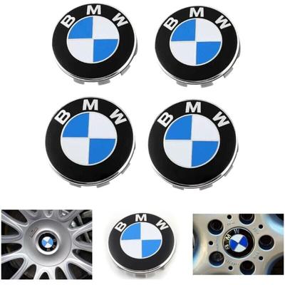 Gotrays - 4er-Set blaue Radkappen, kompatibel mit BMW-Radmitte, ABS-Autozubehör – 68 mm Image