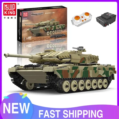 Mould King 20020 Fernbedienung Deutschland Leopard 2 Kampfpanzer Technisches Auto Bausteine Image