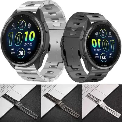 Titanarmband für Garmin Forerunner 265 255 Music/955 965 Edelstahlarmband für Garmin Venu Image